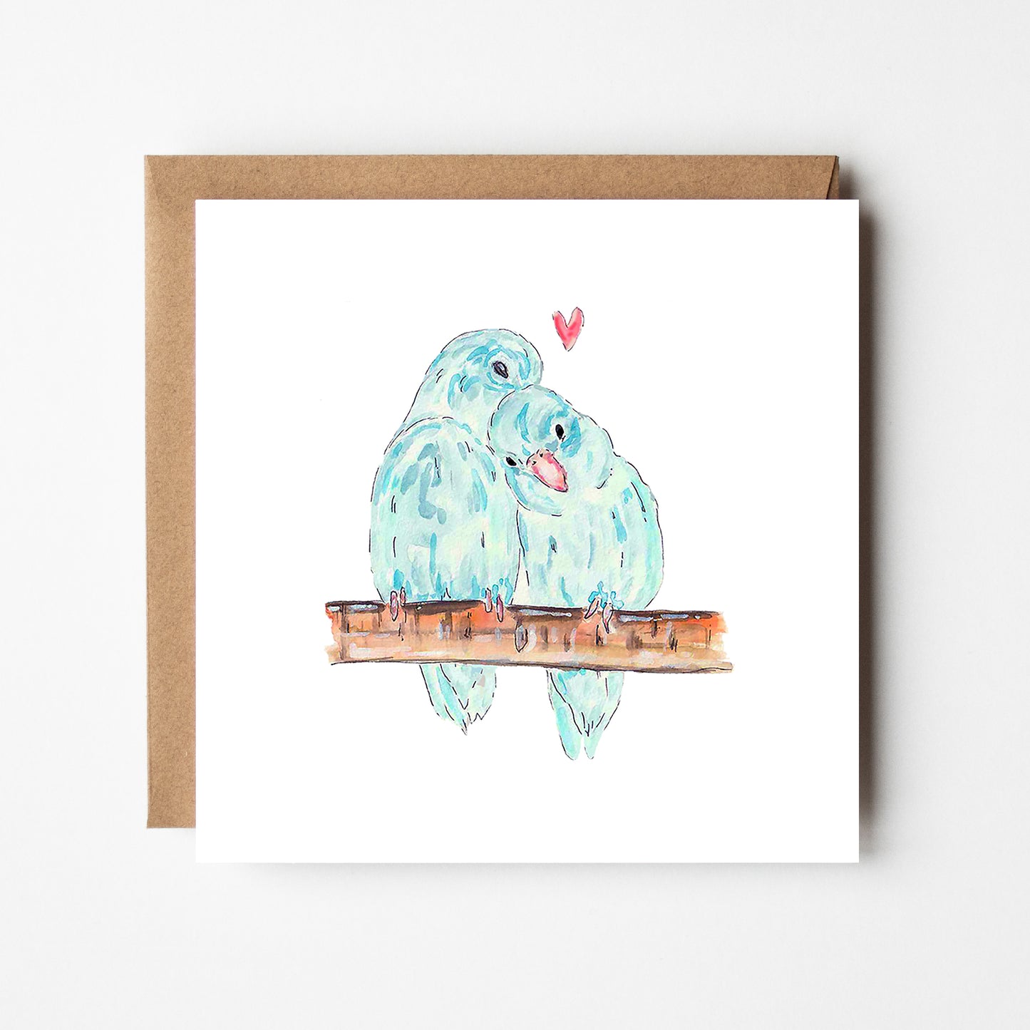 Blue Lovebirds Card