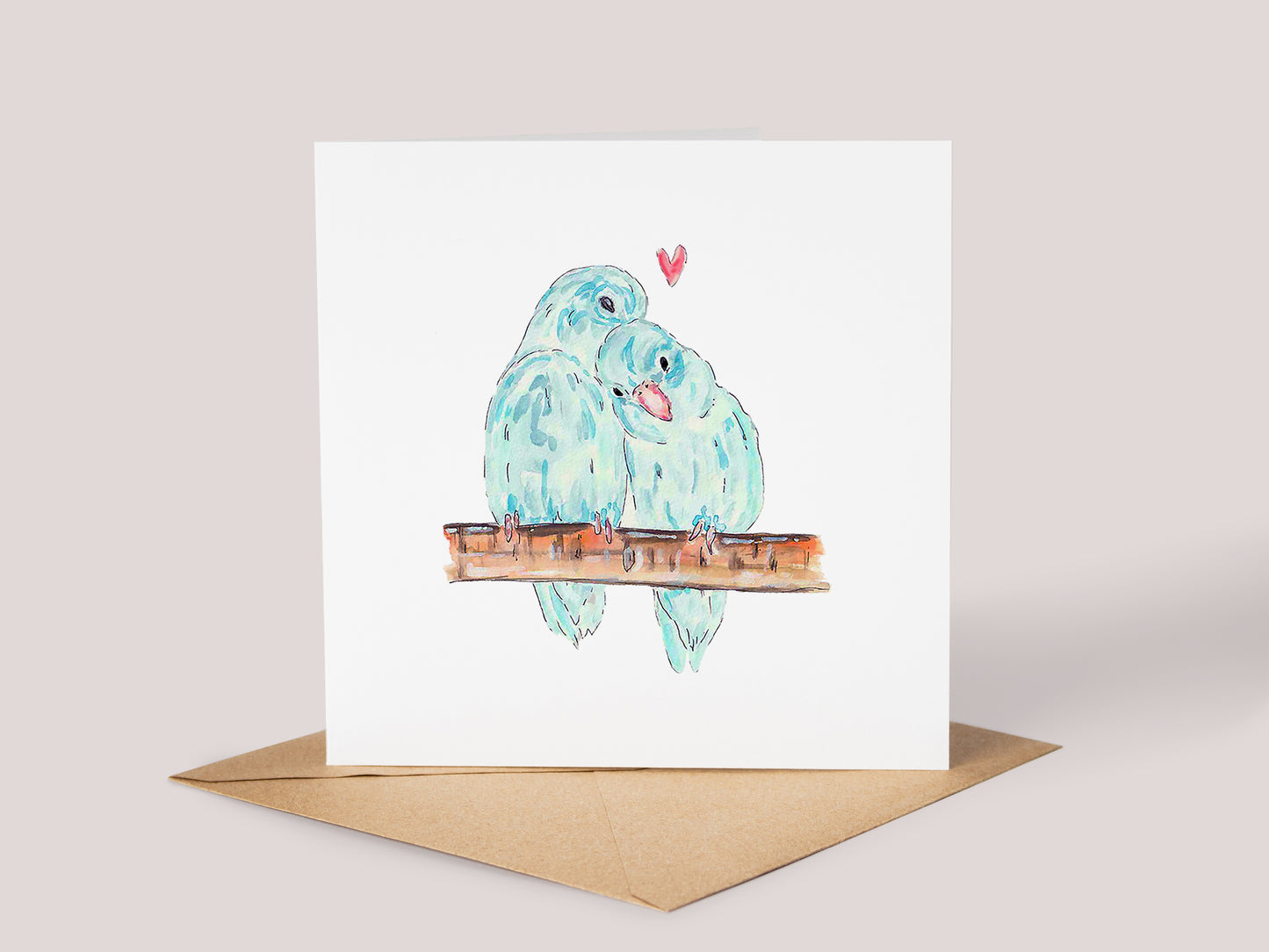 Blue Lovebirds Card