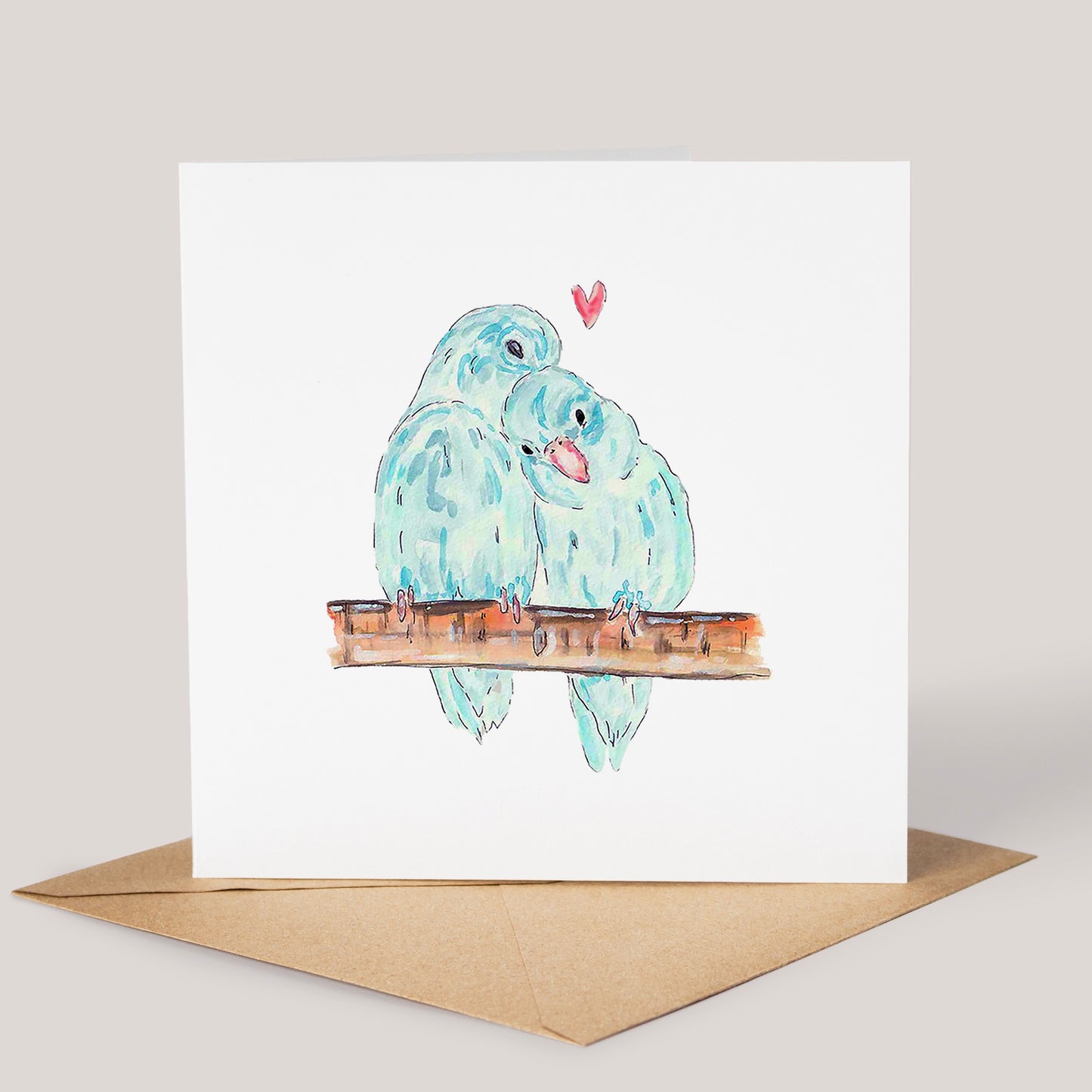 Blue Lovebirds Card