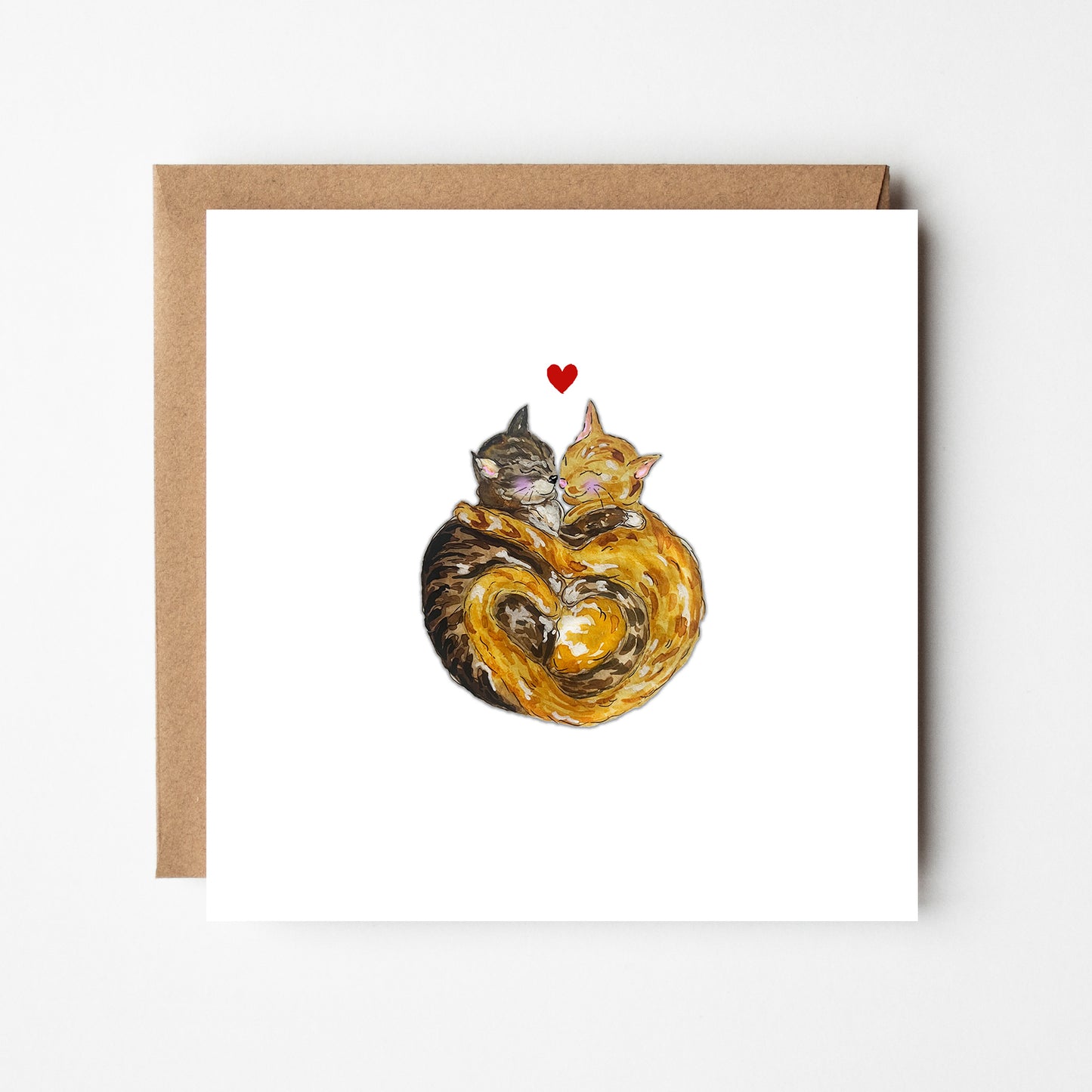 Cat Love Card - White