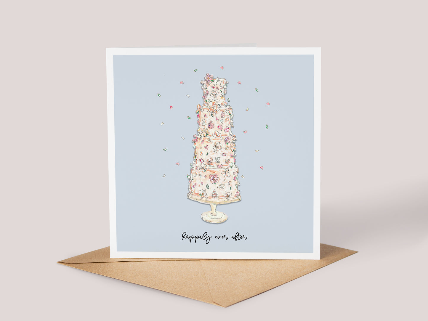 Wedding Cake Card - Blue
