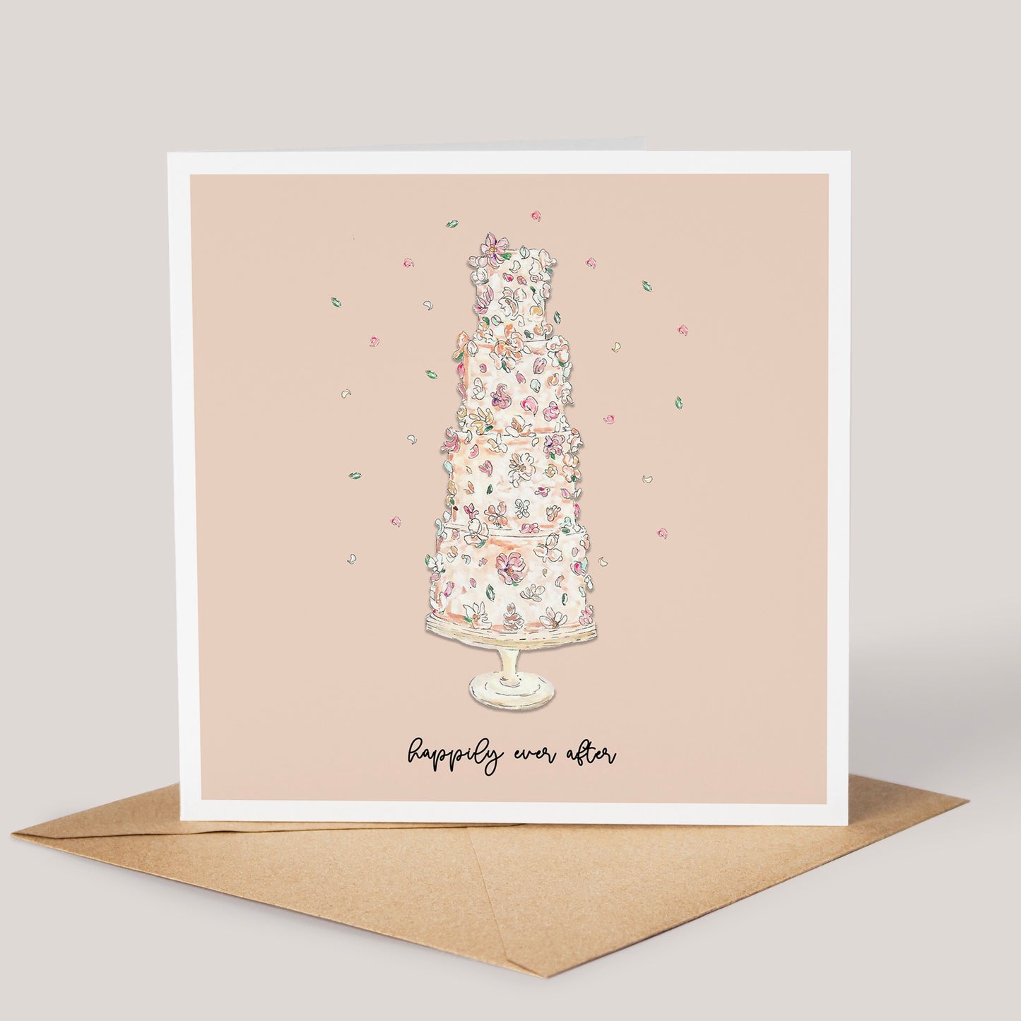 Wedding Cake Card - Peach