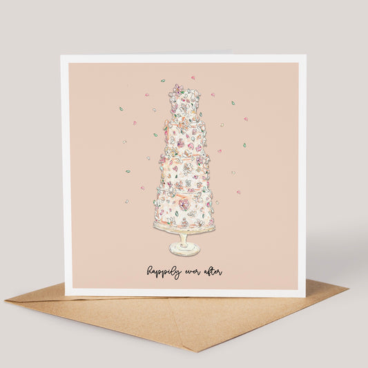 Wedding Cake Card - Peach
