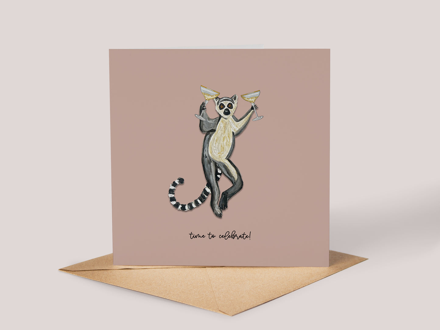 Lemur Champagne Card