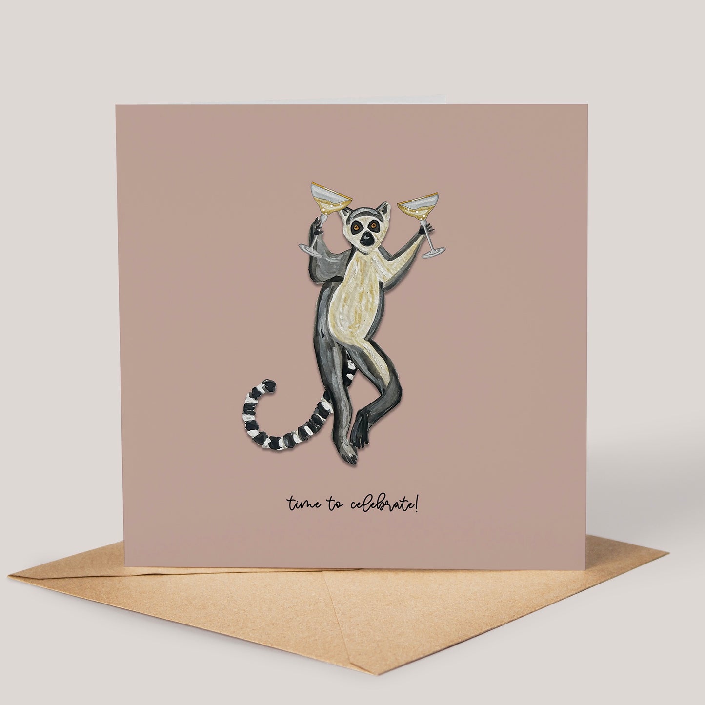 Lemur Champagne Card
