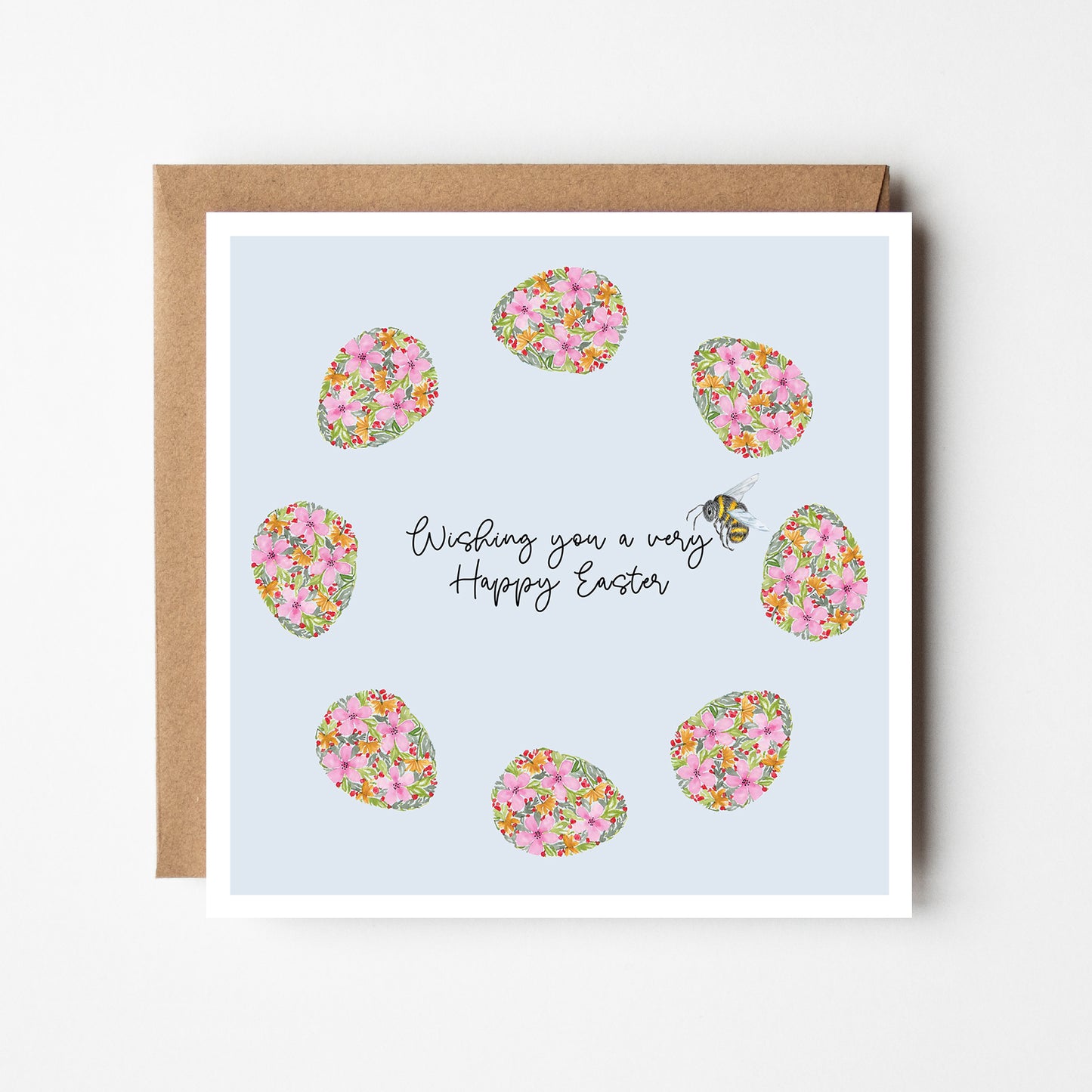 Blue Wreath Easter Card