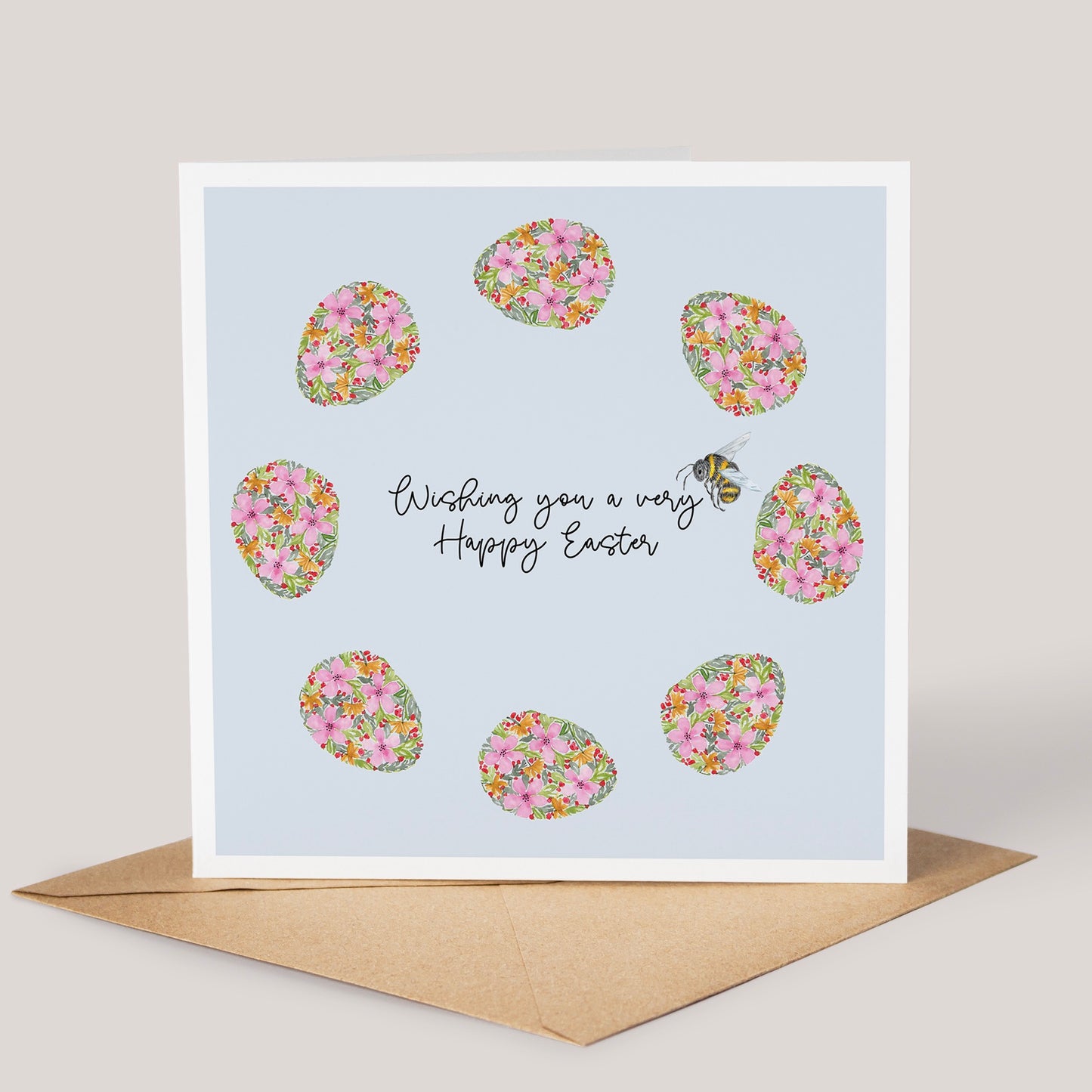 Blue Wreath Easter Card