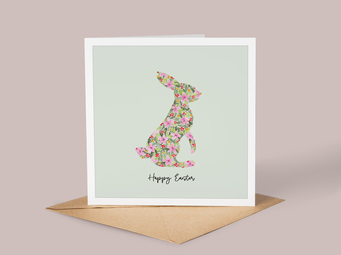 Floral Easter Bunny Card