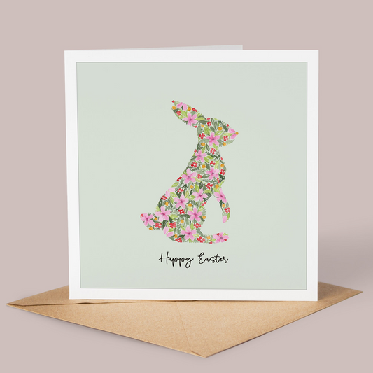 Floral Easter Bunny Card