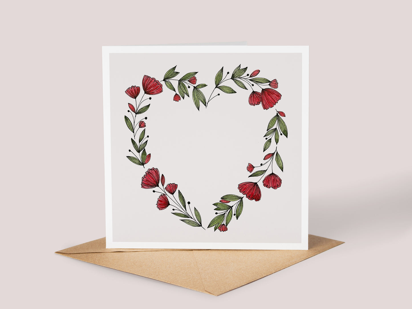 Love Heart Floral Card