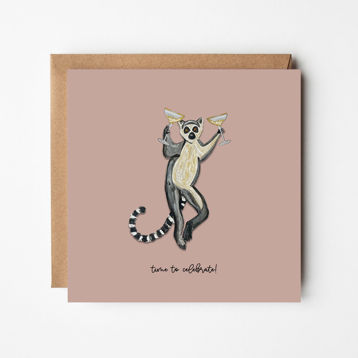 Lemur Champagne Card