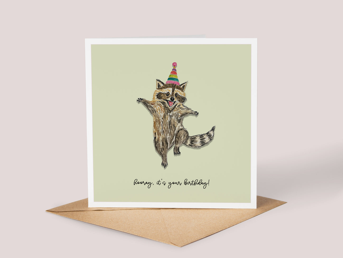 Raccoon Birthday Card