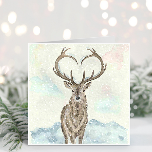 Stag In The Snow
