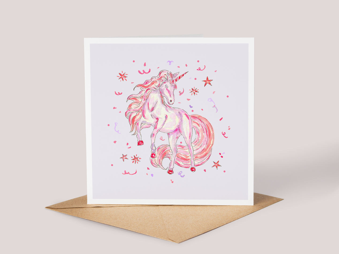 Pink Unicorn Card