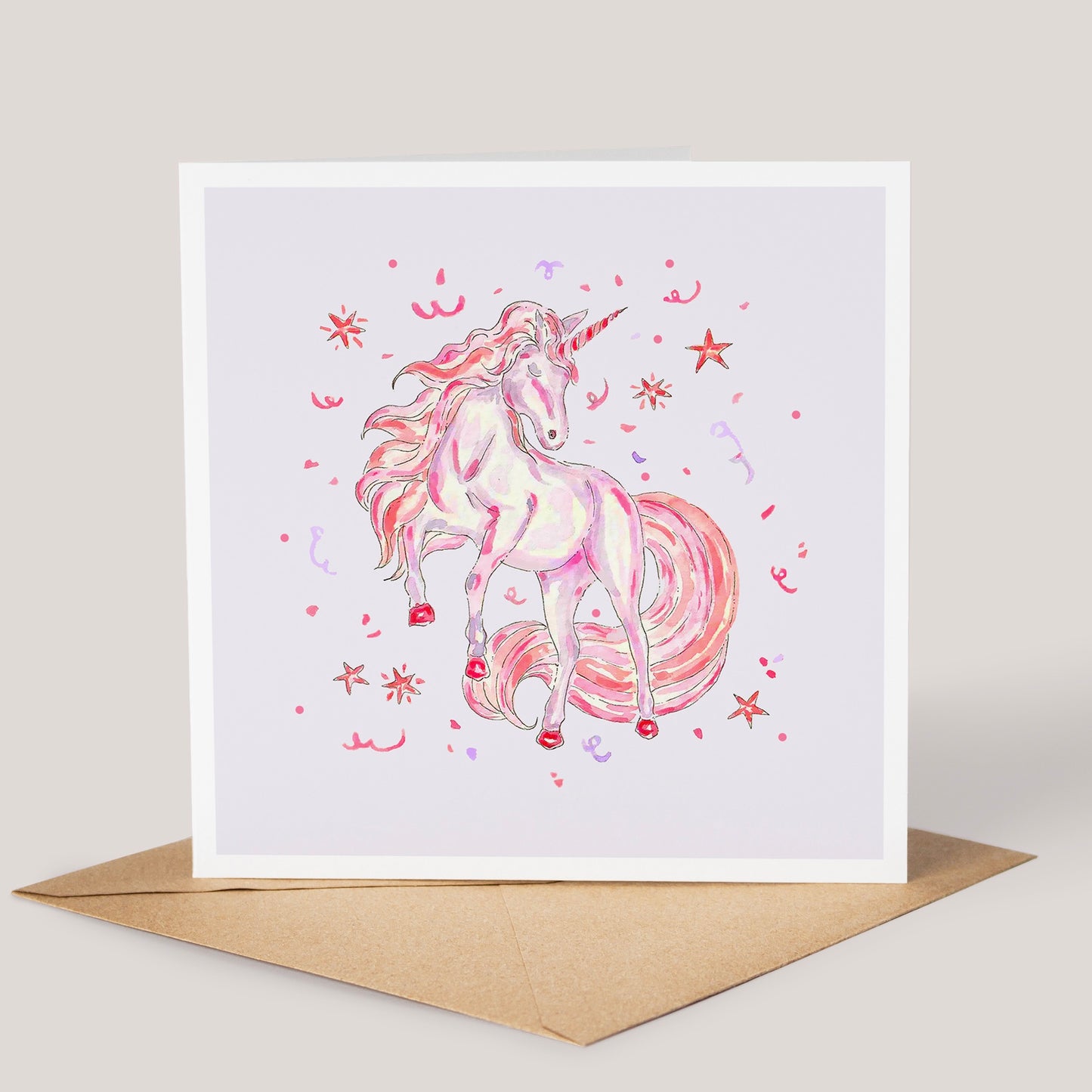 Pink Unicorn Card