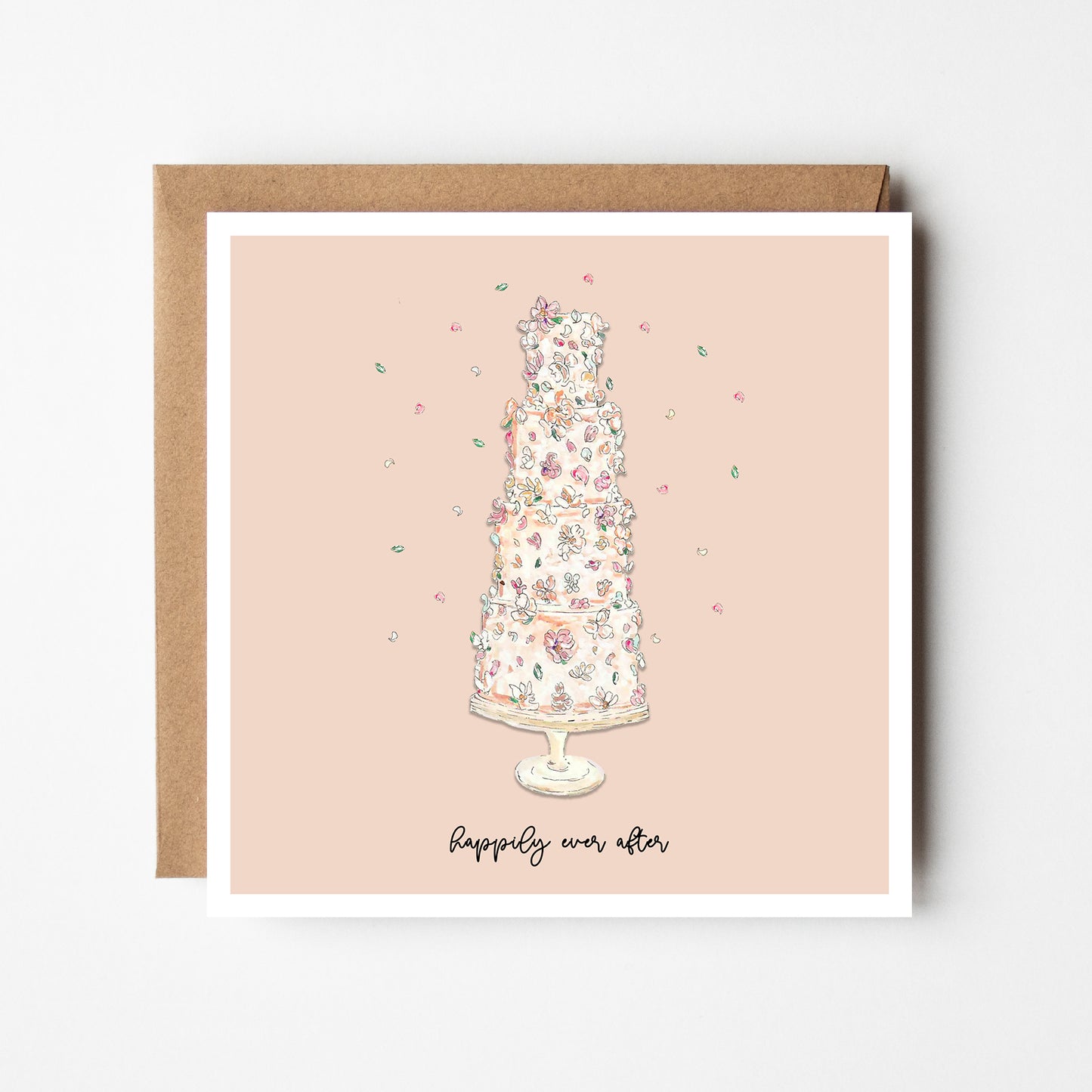 Wedding Cake Card - Peach
