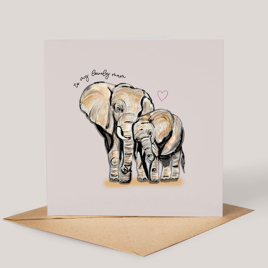 Lovely Mum Elephant Card