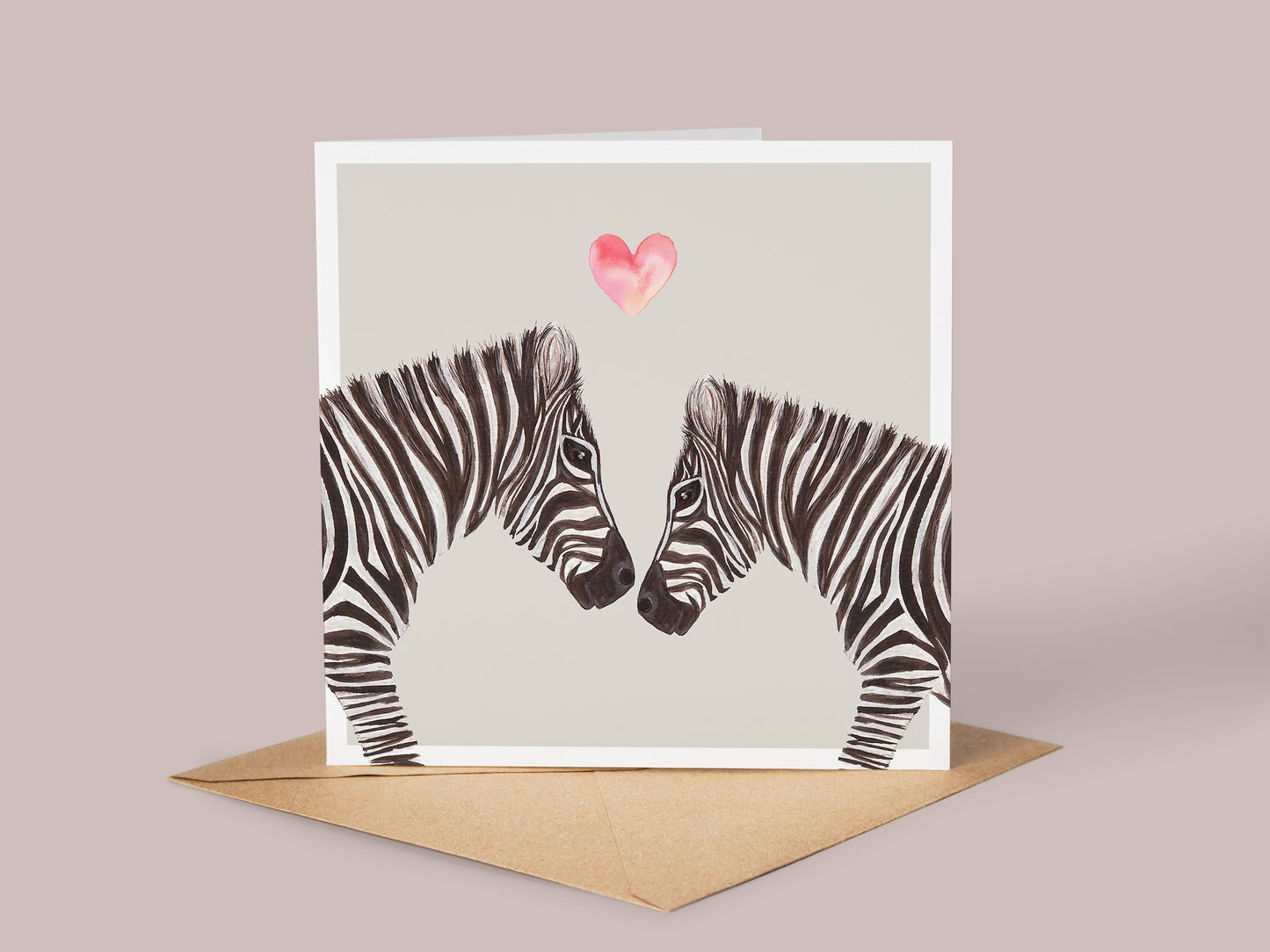 Zebra Love Heart Card
